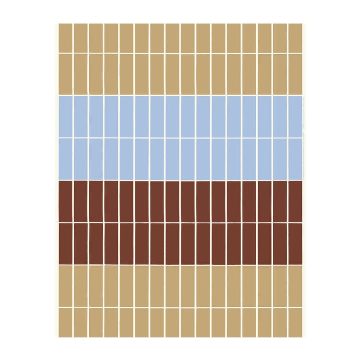 Tiiliskivi fabric - Light blue-red-beige - Marimekko