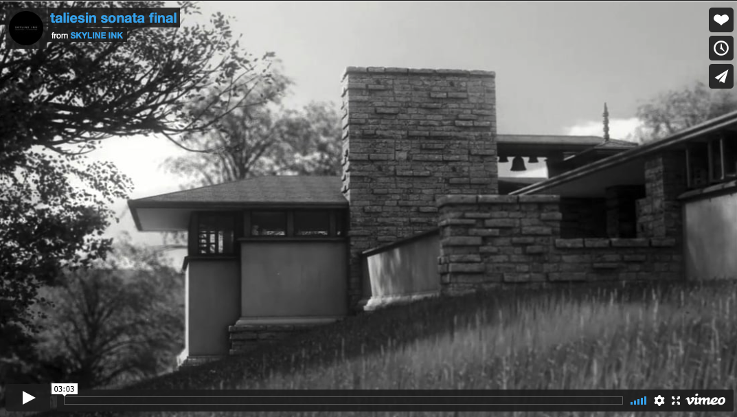 Vimeo of digital rendering of Taliesin